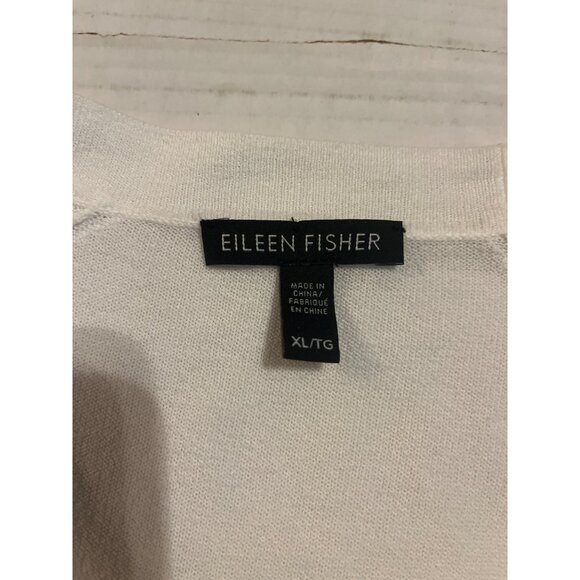 Eileen Fisher women’s XL Open Front long semi-sheer lightweight White Cardigan - Picture 3 of 9